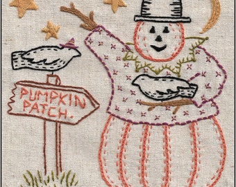 65 Pumpkin Patch PDF hand embroidery pattern