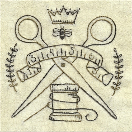 Quilt Sampler Embroidery Pattern Scissors Thread Heart Etsy