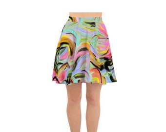 Tennis skirt pickleball skirt golf skate skirt sport wear summer skirt abstract painting art