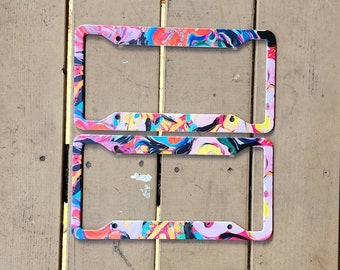 License Plate Frame fine art original painting abstract contemporary art home decor car travel fashion