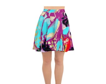 Tennis skirt pickleball skirt golf skate skirt sport wear summer skirt abstract painting art