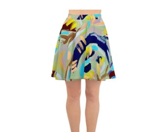 Tennis skirt pickleball skirt golf skate skirt sport wear summer skirt abstract painting art