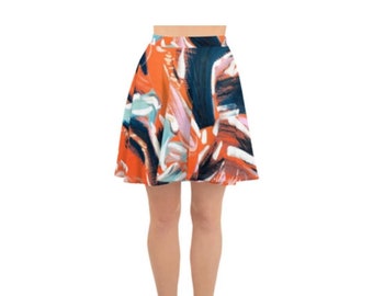 Tennis skirt pickleball skirt golf skate skirt sport wear summer skirt abstract painting art