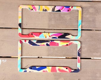 License Plate Frame fine art original painting abstract contemporary art home decor car travel fashion