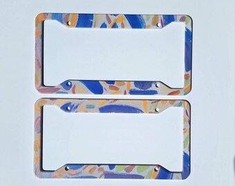 License Plate Frame fine art original painting abstract contemporary art home decor car travel fashion