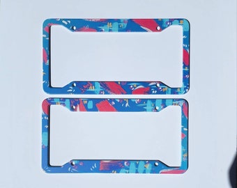 License Plate Frame fine art original painting abstract contemporary art home decor car travel fashion