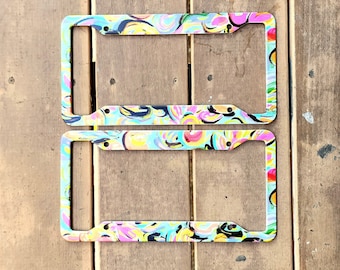 License Plate Frame fine art original painting abstract contemporary art home decor car travel fashion