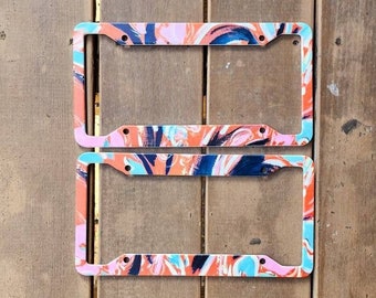 License Plate Frame fine art original painting abstract contemporary art home decor car travel fashion