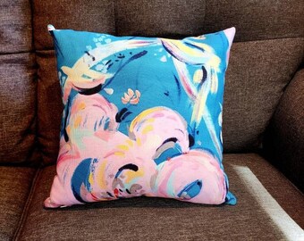 Spun Polyester Square Pillow fine art abstract painting contemporary home décor living room fashion pillow