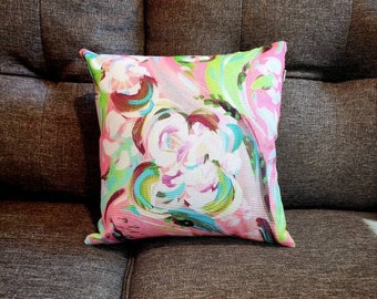 Spun Polyester Square Pillow fine art abstract painting contemporary home décor living room fashion pillow