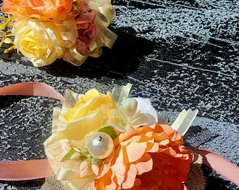 Artificial Flower Corsage Boutonniere Set, Wedding Prom Dress Accessories(216)
