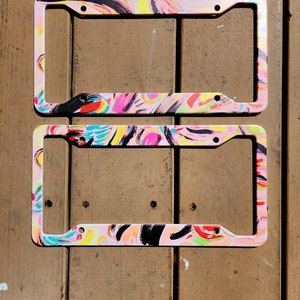 License Plate Frame fine art original painting abstract contemporary art home decor car travel fashion