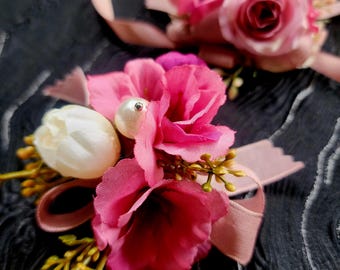 Artificial Flower Corsage Boutonniere Set, Prom Wedding Accessories(301)