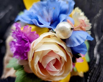 Artificial Flower Corsage and Boutonniere Set, Prom Wedding Party Accessory(306)