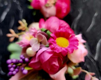 Artificial Flower Corsage and Boutonniere Set, Prom Wedding Accessories(406)