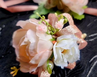 Artificial Flower Corsage Boutonniere Set, Wedding Prom Accessories(309)