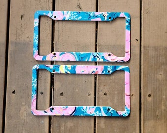 License Plate Frame fine art original painting abstract contemporary art home décor car travel fashion twins family