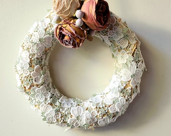 Wreath with artificial flowers