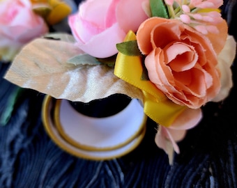 Artificial Flower Corsage Boutonniere Set, Prom Wedding Wristband Accessory(123)