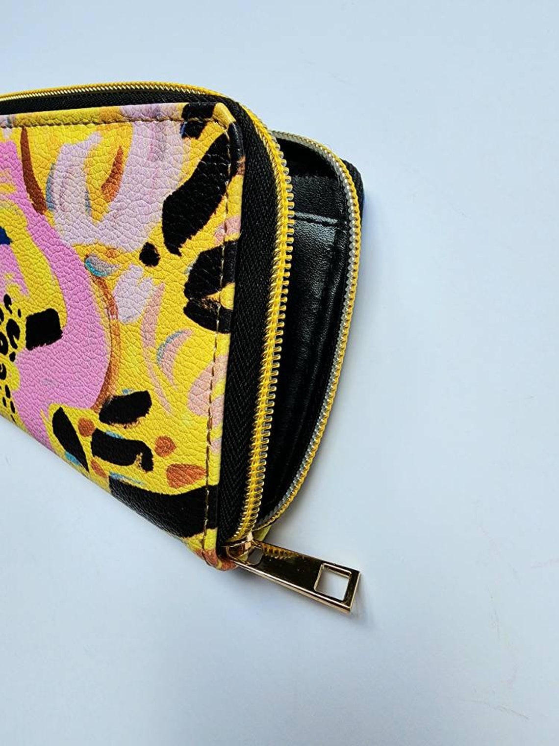 Zipper Wallet Abstract Painting Floral Art Design Contemporary Art ...
