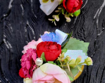 Artificial Flower Corsage and Boutonniere Set, Prom Wedding Accessories(401)
