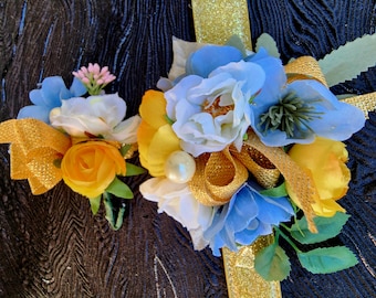 High school prom corsage and boutonniere set  wedding ceremony set (#7)