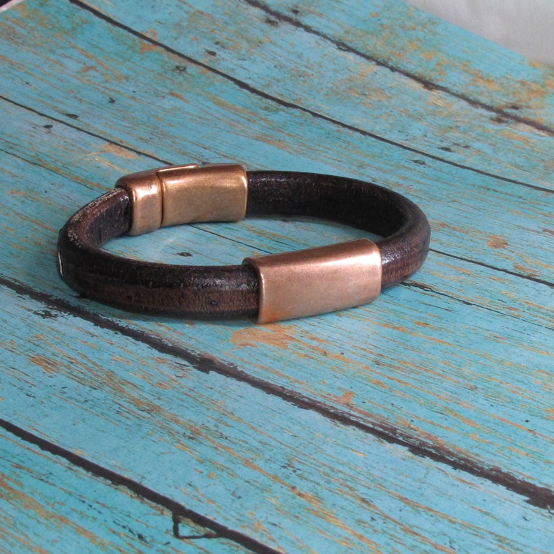 Copper & Leather Bracelet for Your Boyfriend Etsy