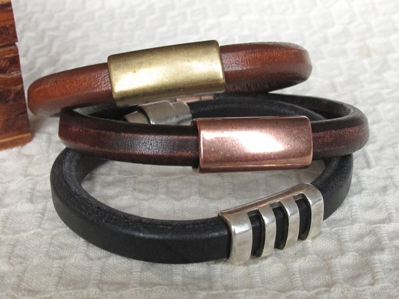 Copper & Leather Bracelet for Your Boyfriend Etsy