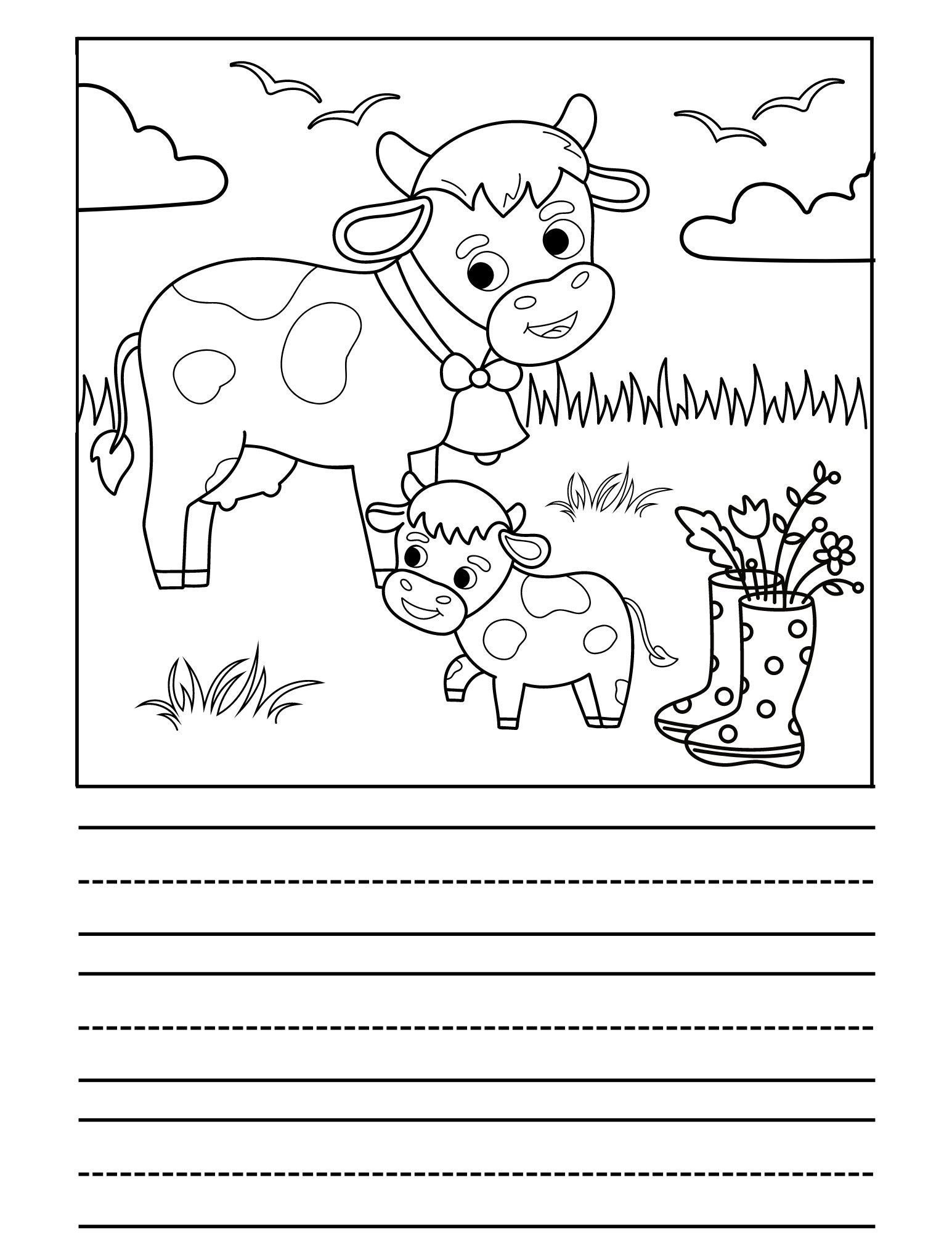 Animal Coloring and Story Pages | Digital Download | Fun &amp; Educational ...