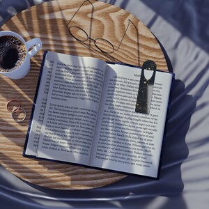 Celestial Bookmark with Hand Sprinkling Stars Over the Moon | Aluminum Base | Ideal Gift for Avid Readers