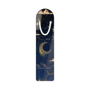 Celestial Moon, Stars, and Clouds Bookmark | Aluminum Base | Ideal Gift for Avid Readers
