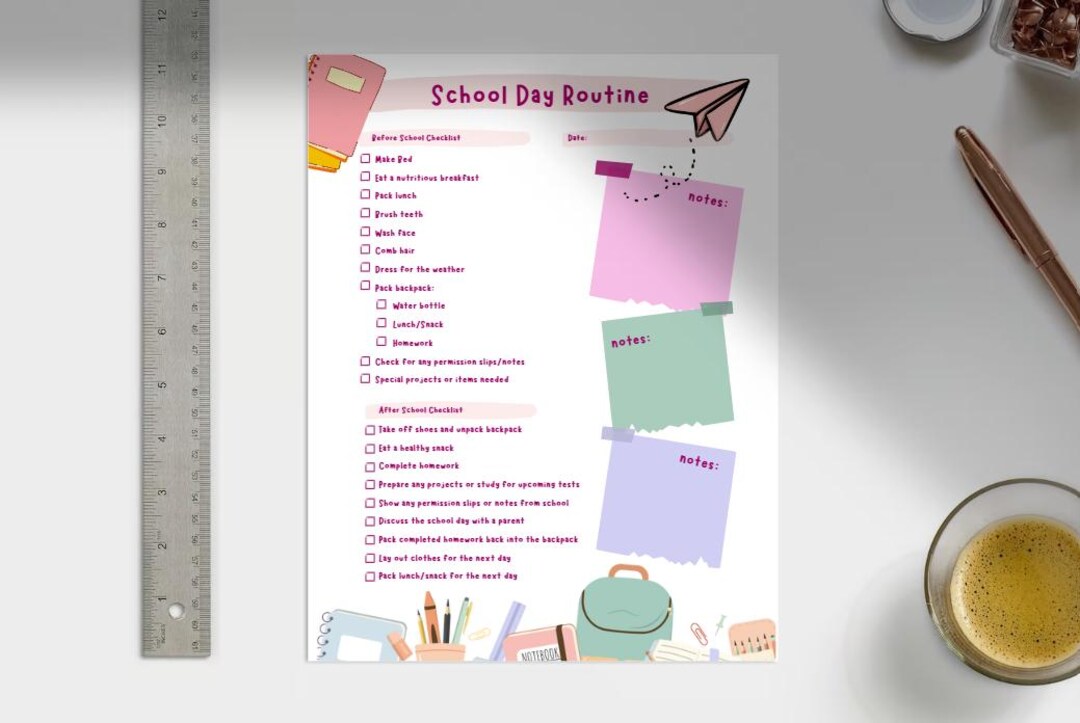 Good School Day Routine School Day Routine Checklist for Kids | Morning & After School ...