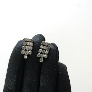 Vintage rhinestone diamond crystal earrings, Elegant statement earrings, Screw Clip on Earrings, Vintage Jewelry