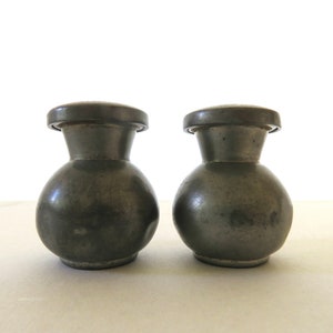 Pewter Royal Holland Salt Pepper Shakers, Made in Holland, Antique Salt Pepper Shakers 1880