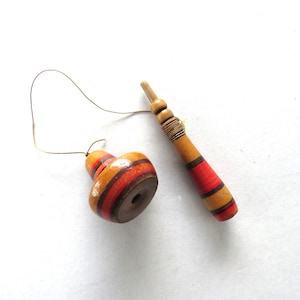 Vintage Handmade Balero Wood Mexican Traditional Toy Multicolor