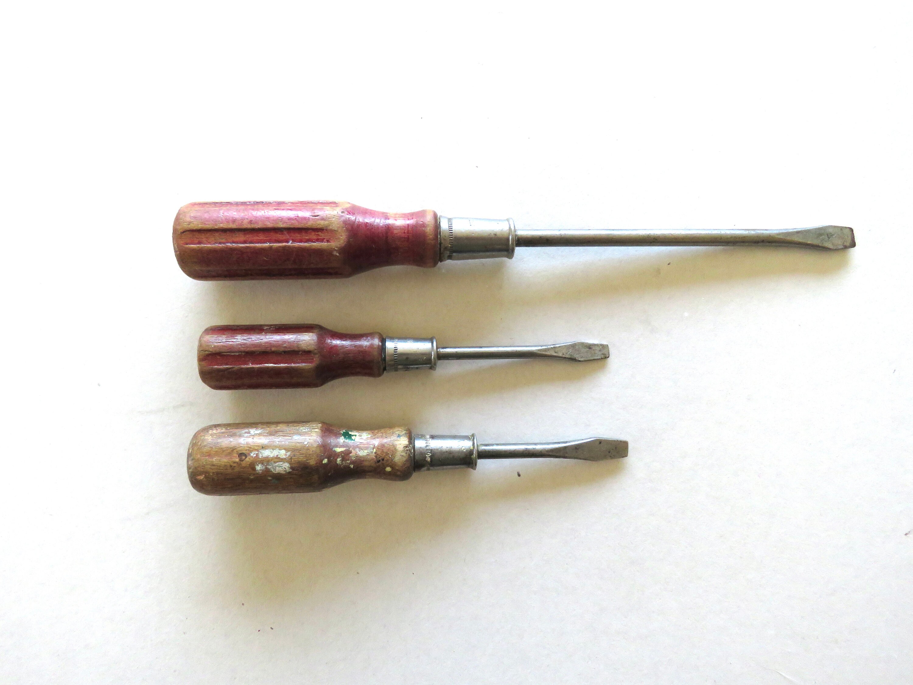 Vintage Screwdriver With Wood Handle Long Midcentury Tools Etsy