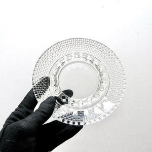 Vintage Mid Century Modern Thick Heavy Clear Glass Ashtray