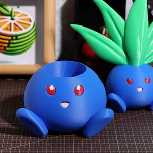 Oddish Planter Flowerpot 3D Printed Succulent Vase Potholder, Indoor Plant Pot, Handmade Home or Office Décor Gamer Gift for Modern Planter