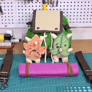 Zelda Korok Backpack with Sound Plush, Tears of the Kingdom Removable Leaves, Wearable Cosplay Prop Costume, Handmade Gifts, Yahaha Backpack