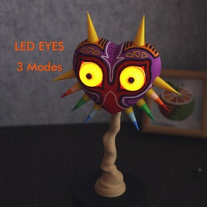 Majora’s Mask Zelda LED Light Lamp, 3D Printed PLA Glowing Table Decor for Game Rooms Intricate Design LoZ ToTk BotW Gamer Gift Zelda Fans