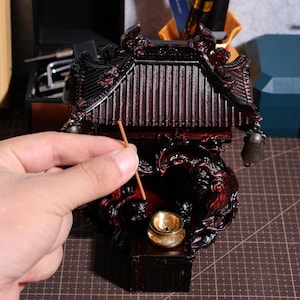 Metal Earth Temple Ornament Black Myth Wukong Eastern Culture Decor with Intricate Details, Bronze Bells Table Decor Figures Gamer Gift