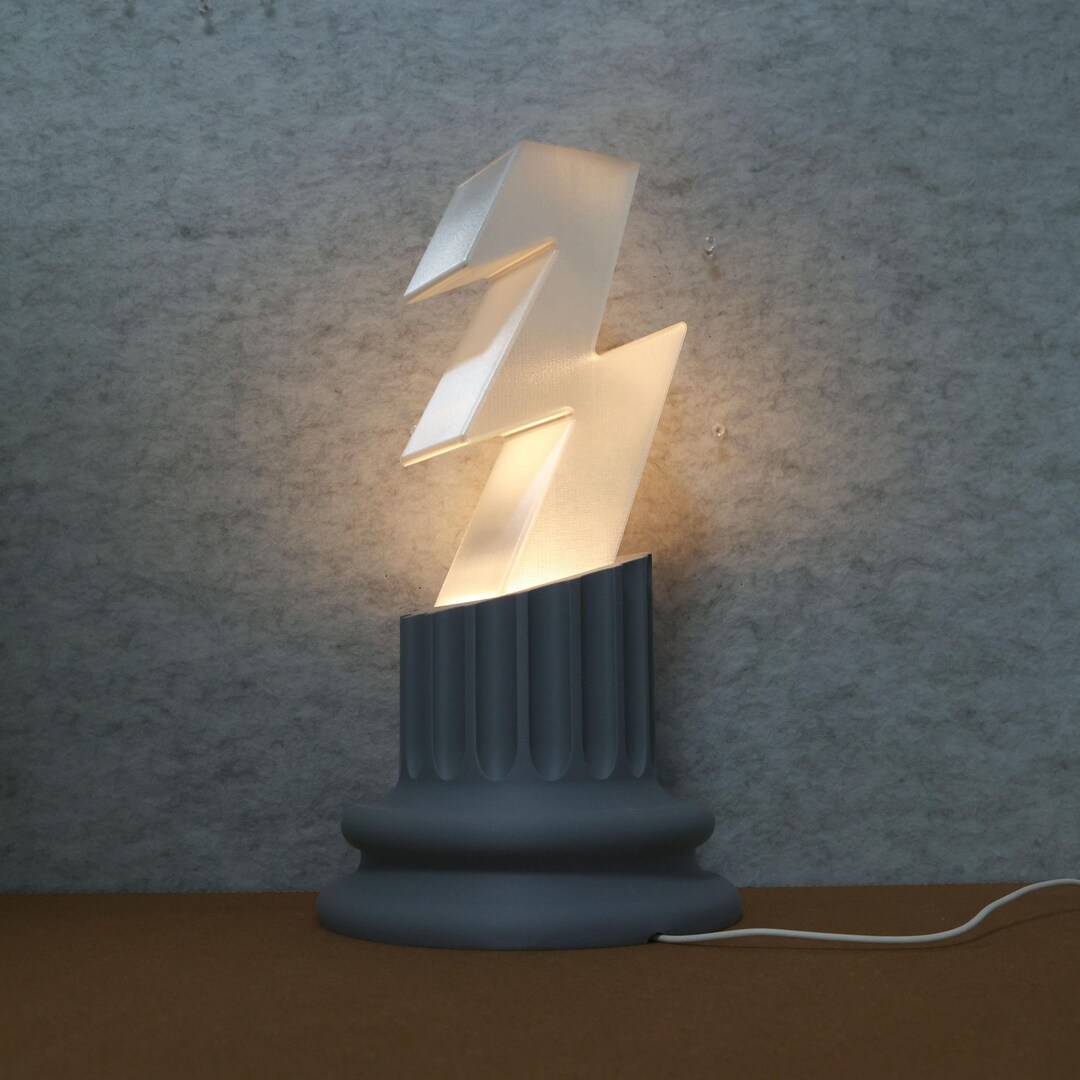 Desk Model Lightning Zeus Thunderbolt 3D Printed Desk Lamp Glowing Lightning Night Light ...