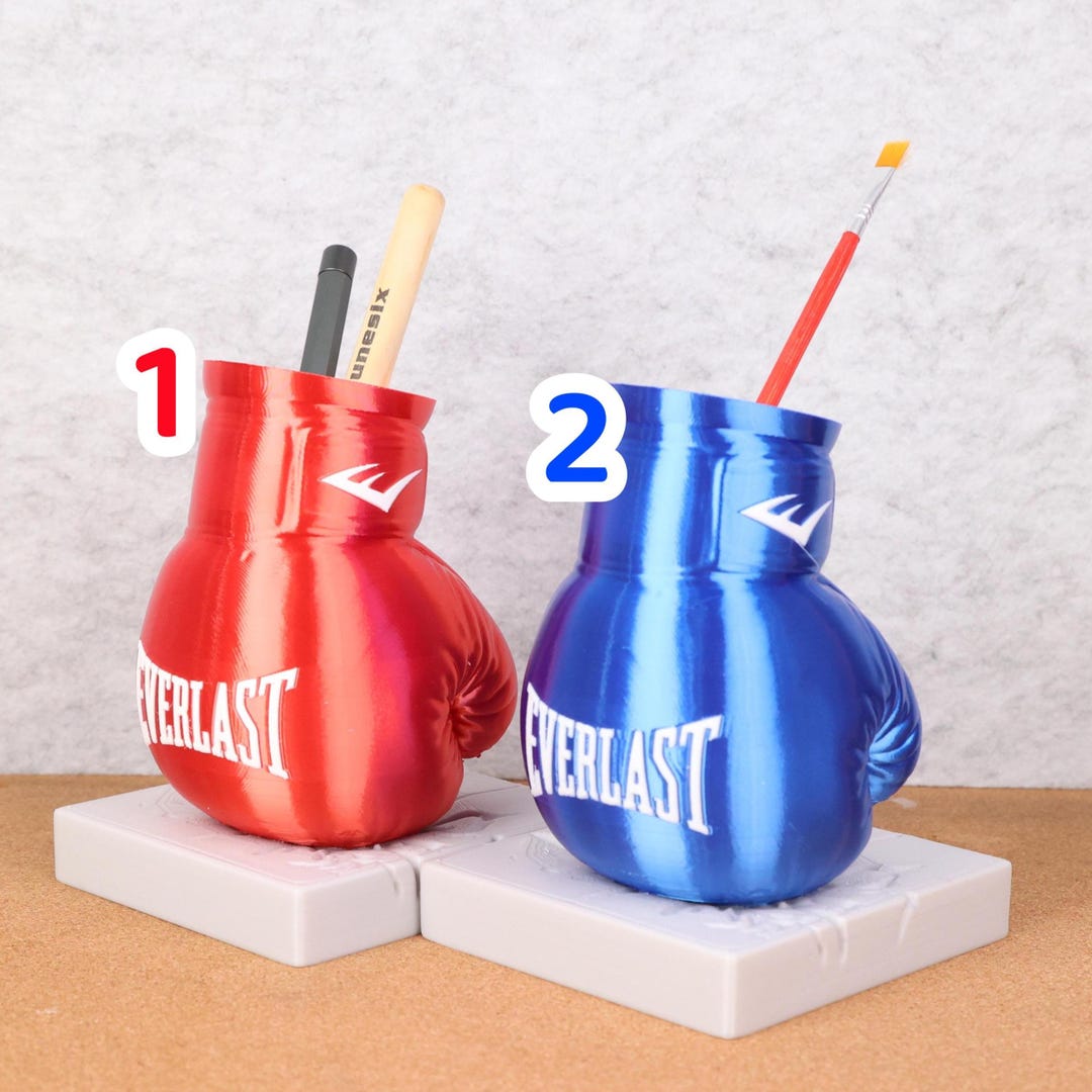 Boxing Glove Pen Holder 3D Printed Electroplated Cracked Stone Base ...