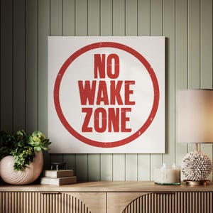 No Wake Zone Beach House Canvas | Coastal Art | Large Framed Wall Art | Beach House Decor | Framed Canvas | Large Canvas | Nautical Wall Art