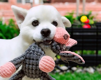 Plush Dog Toy- Animal Shaped, Bite-Resistant & Squeaky Corduroy Toy for Small-Large Dogs, Puppies | Durable Training Accessory, Engaging Fun