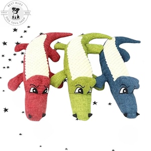Plush Alligator Dog Chew Toy - Interactive Cartoon Sound Toy for Gnawing & Teeth Grinding, Durable Training Supplies, Squeaky Pet Accessory