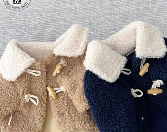 Fleece Dog Clothes Cardigan- Warm Pet Coat, Puppy Jacket, Small Dog Overalls,Cozy Winter Clothing, Pet Apparel, Cold Weather Outfit, Stylish