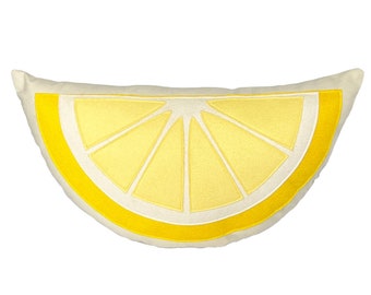 Lemon Pillow / Citrus/ Yellow Pillow / Fruit Pillow / Lemon Wedge / Food Themed Decor / Foodie Gift / Lemon Decor / Pop of Yellow / Lemonade