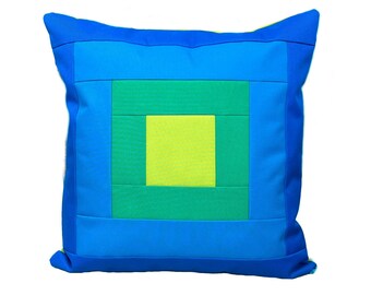 Outdoor Pillow Cover in "Sea" Colorway / Outdoor Decor / Outdoor Pillow / Colorful Outdoor Pillow / Patio Deck Poolside Pillow / Blue Green