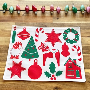 Christmas Placemats Scandinavian Christmas, Nordic Christmas, Christmas Table, Dala Horse, Colorful Christmas, Fun Festive Placemats Bild 1